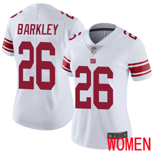 Women New York Giants 26 Saquon Barkley White Vapor Untouchable Limited Player Football NFL Jersey